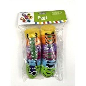12 Piece Snap Shut - Silly Faces Fillable Plastic Eggs - Fill with toys or candy